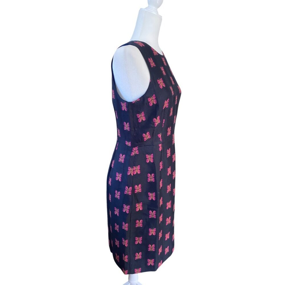 NWT J. Crew Dress Size 6 Blue Pink Butterfly Sheath Dress size 6 - Picture 5 of 9